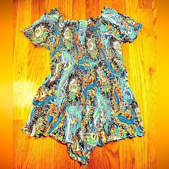 New Essential by Milano micro pleat stretch colorful babydoll style top​ - Picture 1 of 8